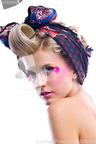 Image of Beautiful Woman with  Luxury Makeup
