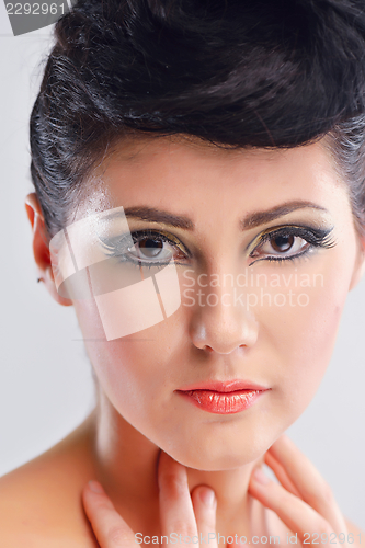 Image of Beautiful Woman with  Luxury Makeup