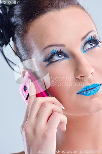 Image of Beautiful Woman with  Luxury Makeup