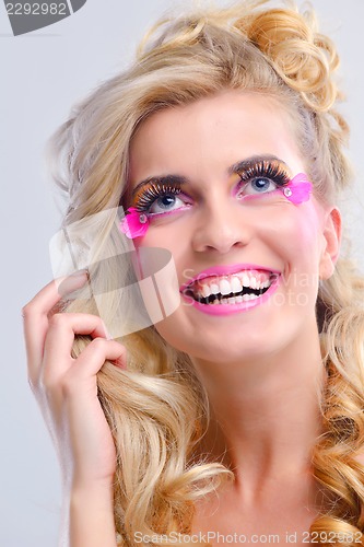 Image of Beautiful Woman with  Luxury Makeup