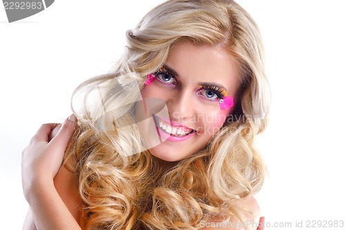Image of Beautiful Woman with  Luxury Makeup
