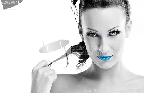 Image of Beautiful Woman with  Luxury Makeup
