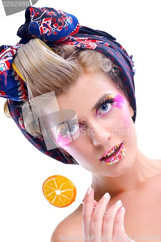 Image of Beautiful Woman with  Luxury Makeup