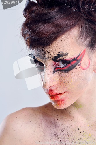 Image of Beautiful Woman with  Luxury Makeup