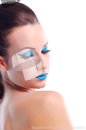 Image of Beautiful Woman with  Luxury Makeup