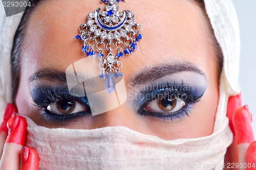 Image of Beautiful Woman with  Luxury Makeup