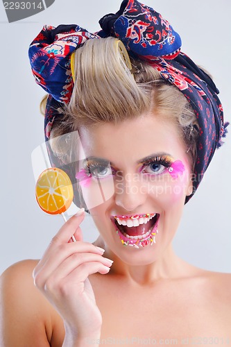 Image of Beautiful Woman with  Luxury Makeup