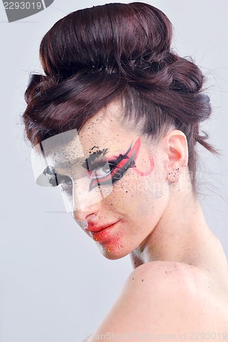 Image of Beautiful Woman with  Luxury Makeup