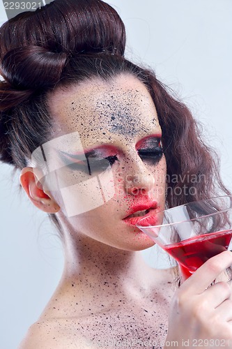 Image of Beautiful Woman with  Luxury Makeup