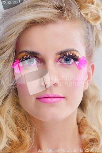 Image of Beautiful Woman with  Luxury Makeup