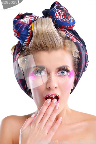 Image of Beautiful Woman with  Luxury Makeup