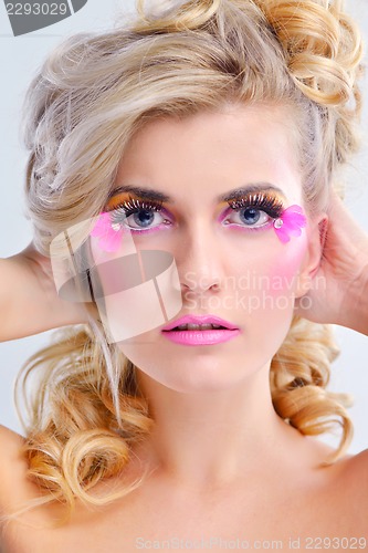 Image of Beautiful Woman with  Luxury Makeup
