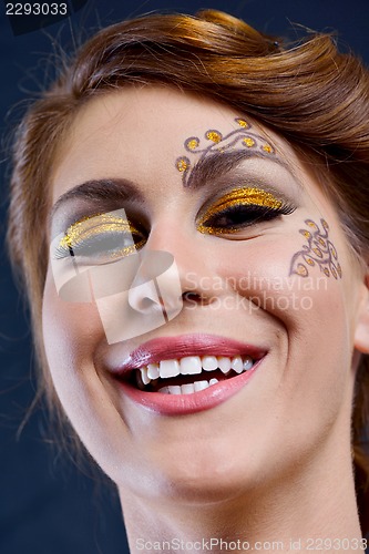 Image of Beautiful Woman with  Luxury Makeup