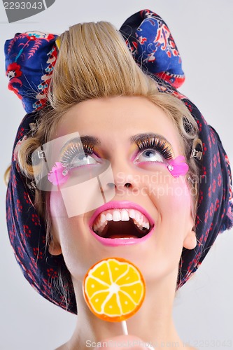 Image of Beautiful Woman with  Luxury Makeup