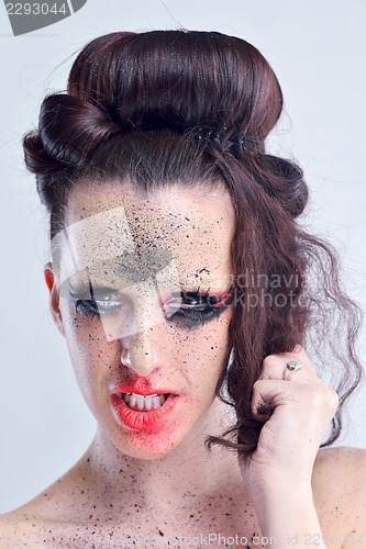 Image of Beautiful Woman with  Luxury Makeup