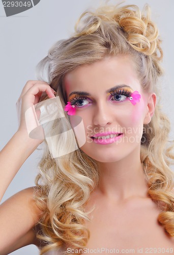 Image of Beautiful Woman with  Luxury Makeup