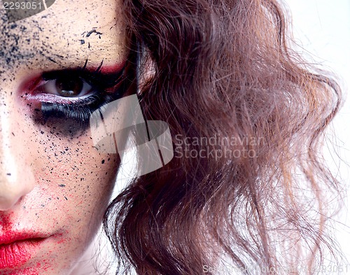 Image of Beautiful Woman with  Luxury Makeup