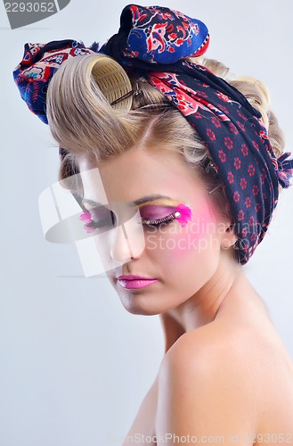 Image of Beautiful Woman with  Luxury Makeup