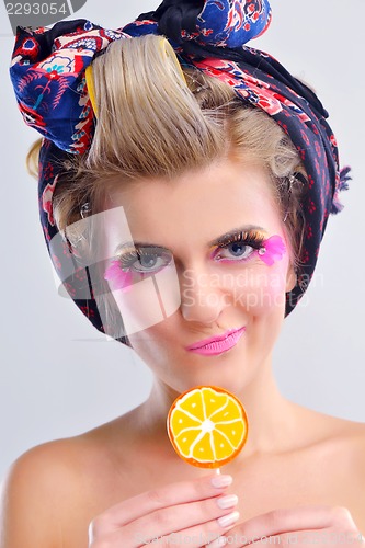 Image of Beautiful Woman with  Luxury Makeup