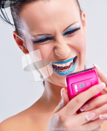 Image of Beautiful Woman with  Luxury Makeup