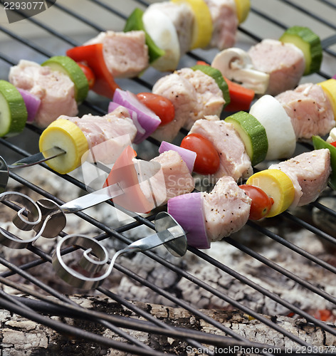 Image of Ham Kabobs On The Grill