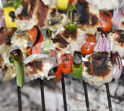 Image of Ham Kabobs On The Grill