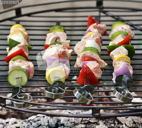 Image of Ham Kabobs On The Grill 