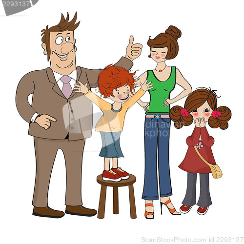 Image of happy family isolated on white background