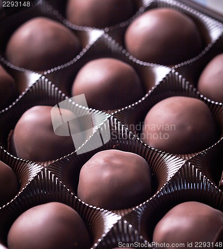 Image of chocolate candies closeup