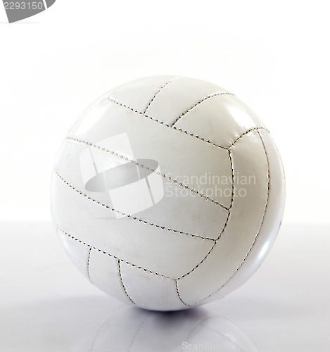 Image of a white volleyball on white background