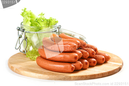 Image of sausages on cutting board