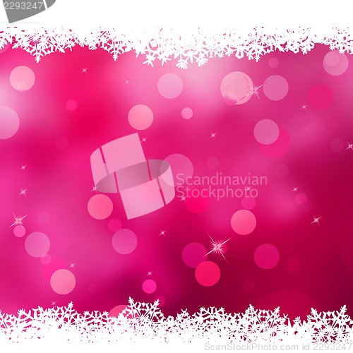 Image of Christmas pink background with snow flakes. EPS 10