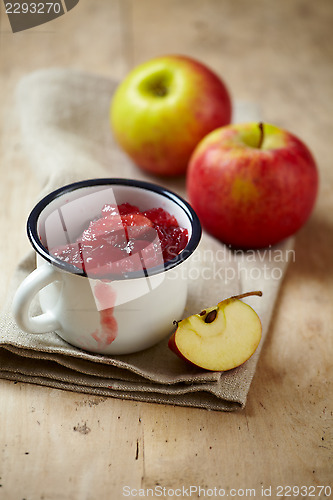 Image of cup of apple and berry jam