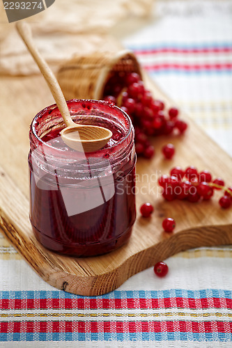 Image of jar of redcurrant berry jam 