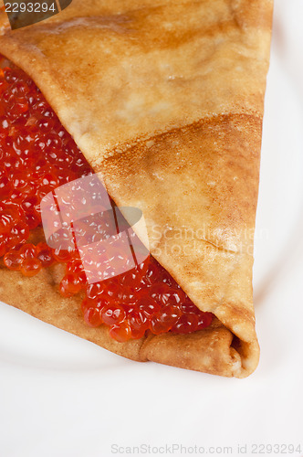 Image of Pancake with red caviar