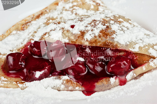 Image of pancakes with cherries