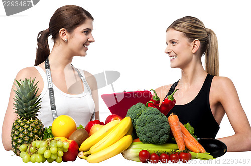 Image of Health experts. Fresh fruits and vegetables