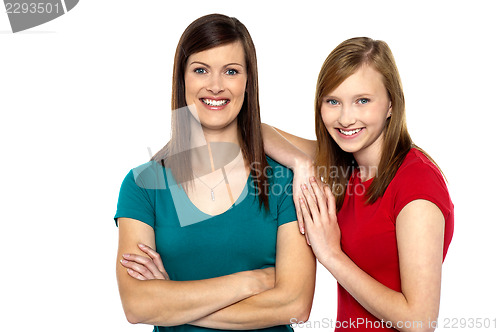 Image of Pretty teenager girl with her mother