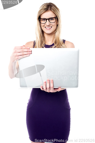 Image of Pretty girl with laptop
