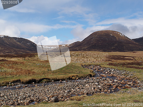 Image of River Calder, Glen Banchor, Scotland highlands in spring