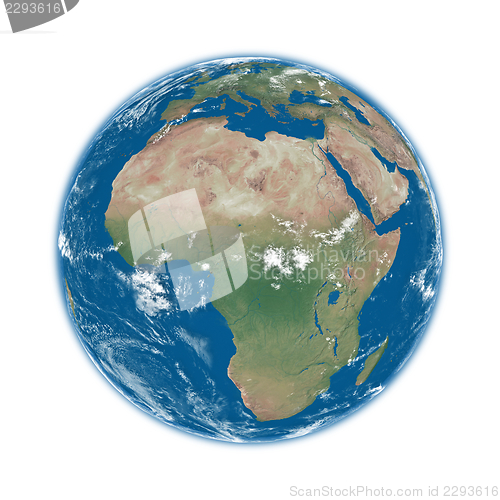 Image of Africa on blue Earth