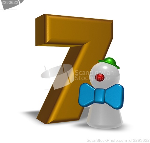 Image of number seven and clown