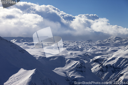 Image of Snow plateau in clouds