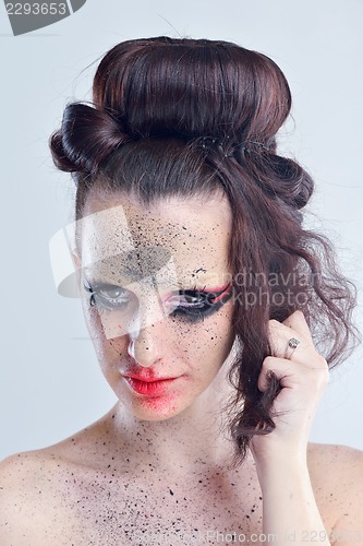 Image of Beautiful Woman with  Luxury Makeup