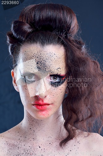 Image of Beautiful Woman with  Luxury Makeup