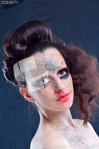 Image of Beautiful Woman with  Luxury Makeup