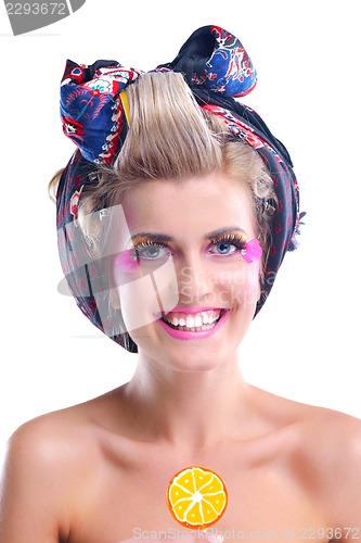 Image of Beautiful Woman with  Luxury Makeup