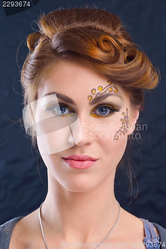 Image of Beautiful Woman with  Luxury Makeup