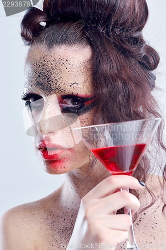 Image of Beautiful Woman with  Luxury Makeup