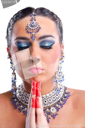 Image of Beautiful Woman with  Luxury Makeup